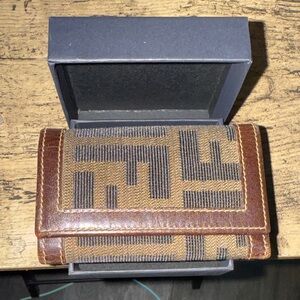 Fendi Brown and Tan Key Holder